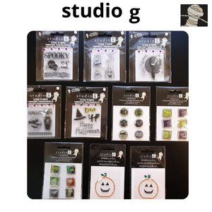 STUDIO G 10 PC SET HALLOWEEN Clear Stamps Stickers Epoxy CRAFTS Scrapbooking